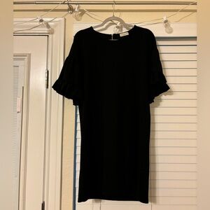 Short Black Dress Ruffle Sleeve